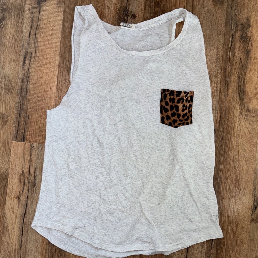 Victoria's Secret PINK Leopard Pocket Sleeveless Top